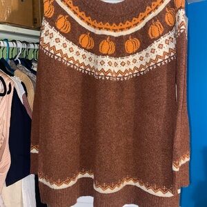 Maurices Brown and Orange Pumpkin Sweater